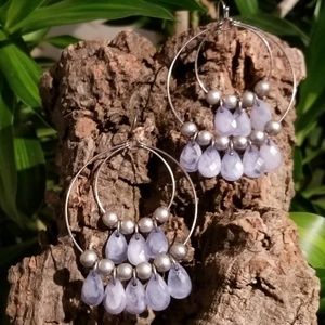 Boho Hoop Earrings. 2 1/2” long approximately